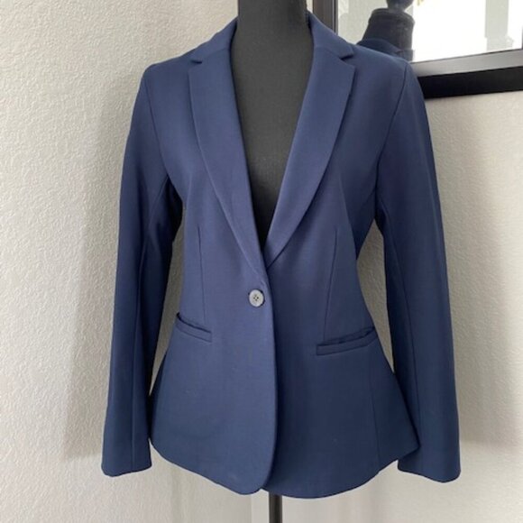 NWOT OLD NAVY Blue Stretch Knit Blazer Jacket Medium - Picture 2 of 12